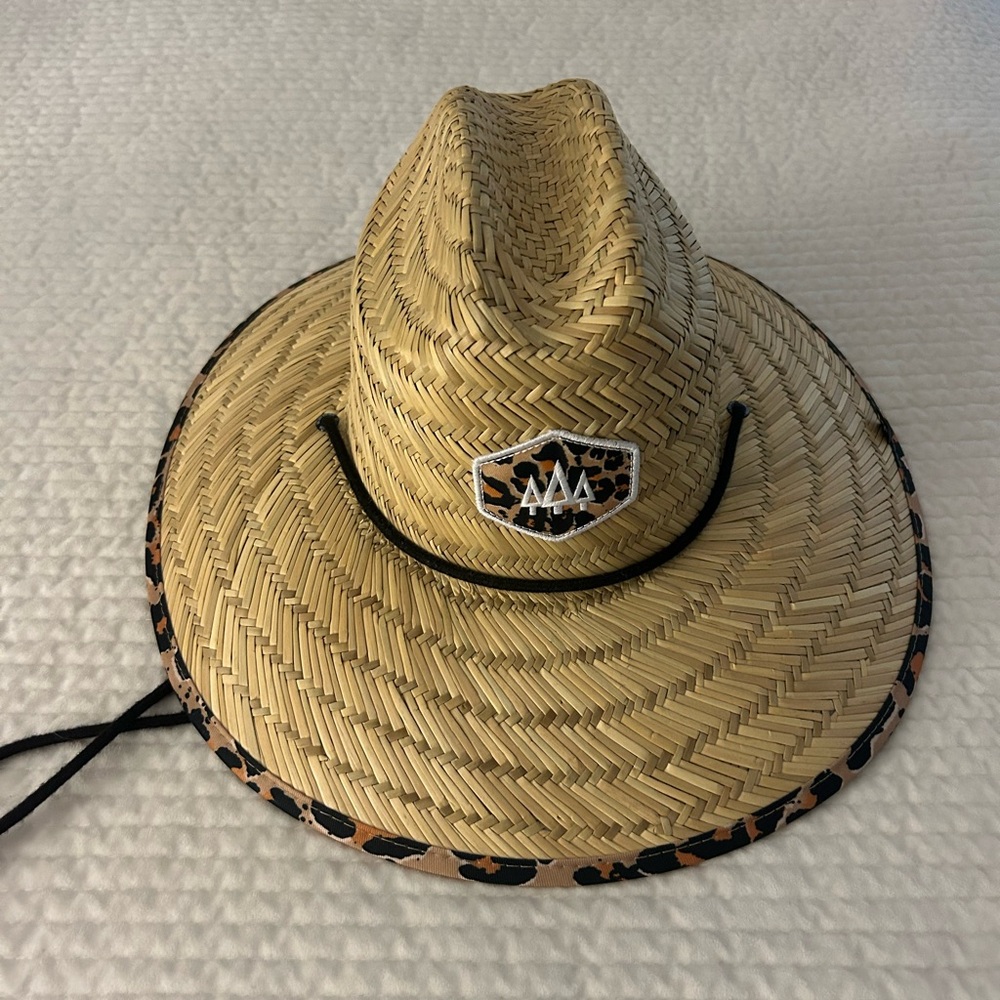 Hemlock Straw Sun Hat cheetah outline